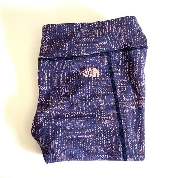 The North Face Women's Leggings Size Large Blue Pink Dots - Picture 3 of 11